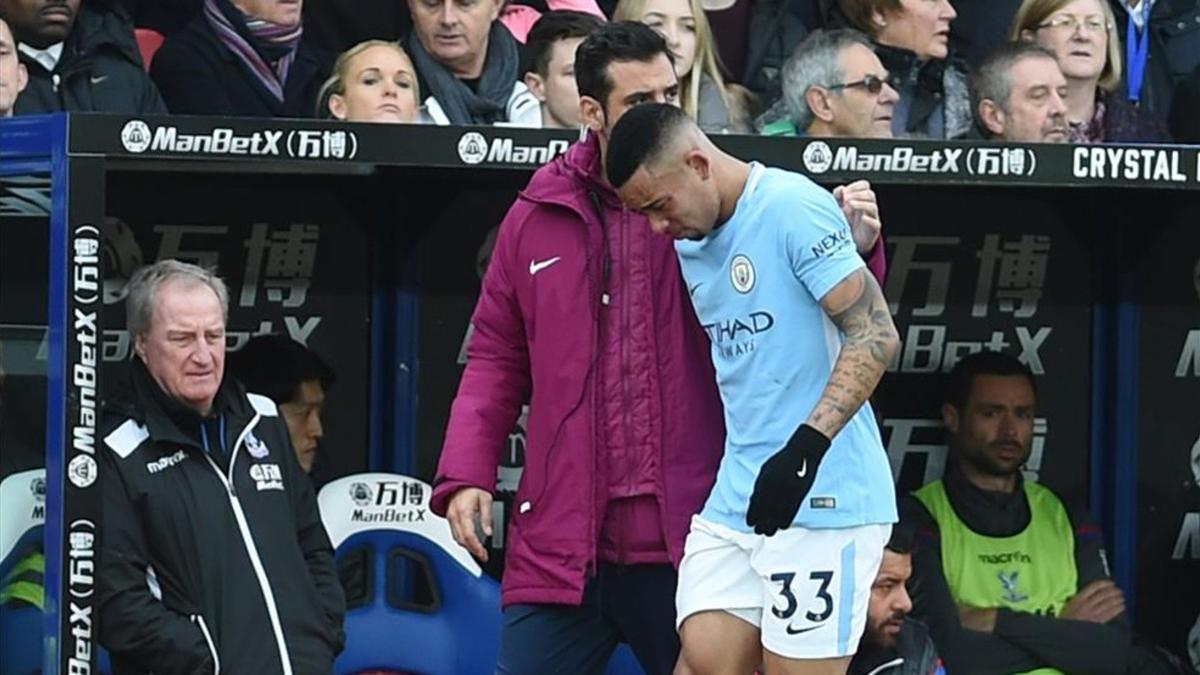 Gabriel Jesús abandonó el Campo del Crystal Palace muy preocupado