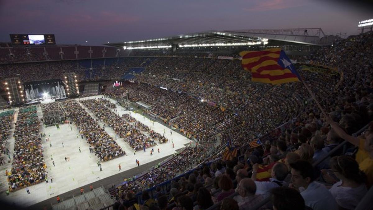 Aspecto de Camp Nou durante el Concert per la Llibertat.