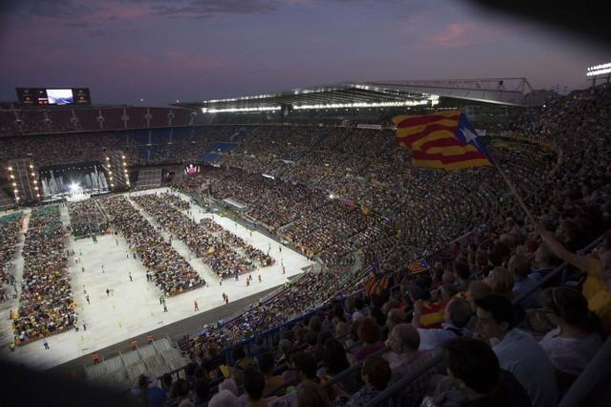 Aspecte de Camp Nou durant el Concert per la Llibertat.