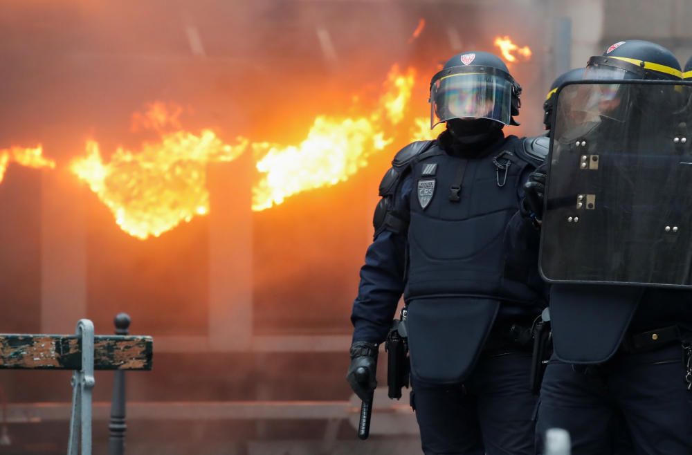 Altercados en las protestas en París.