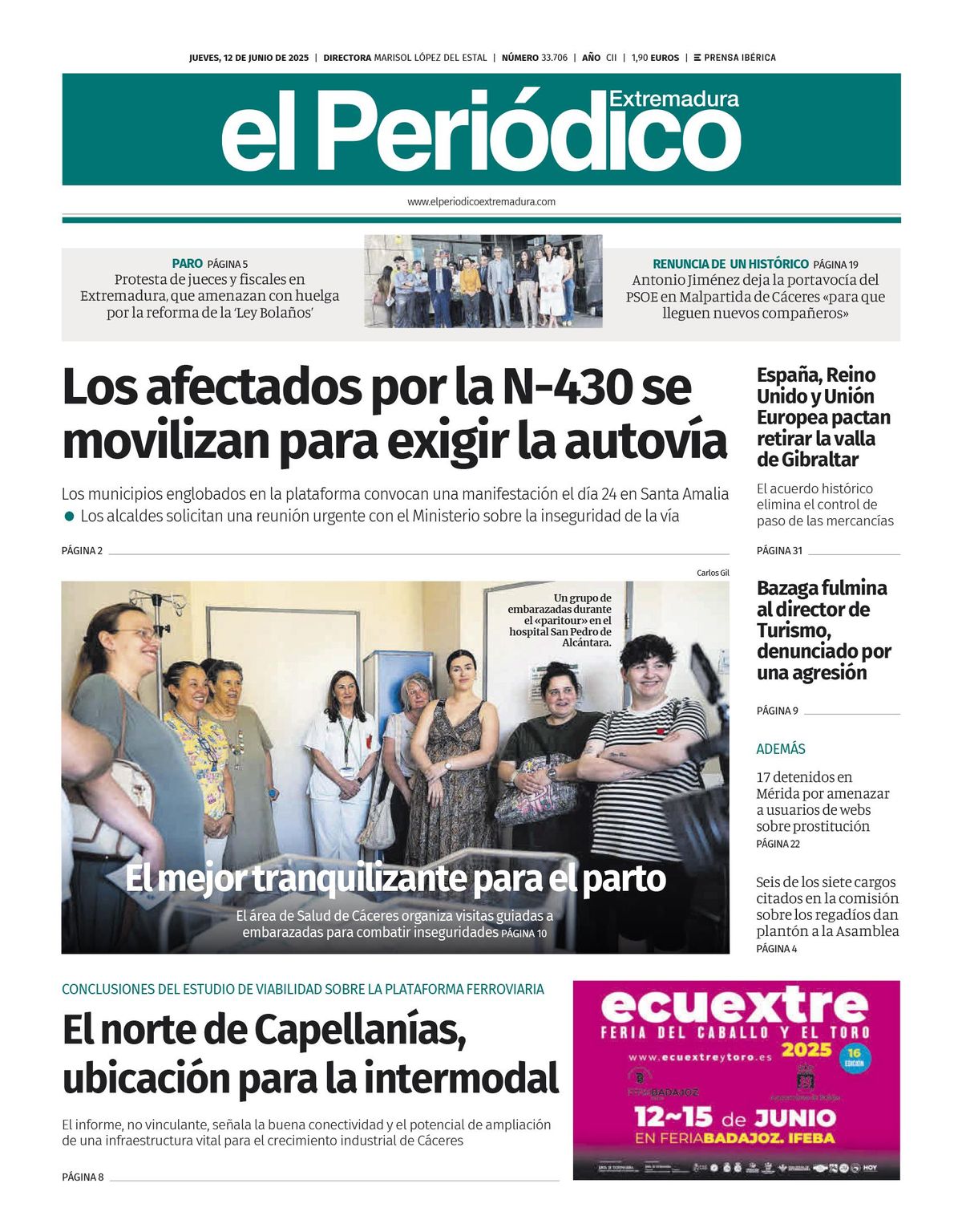 Consulta la portada correspondiente al día 12 de junio de 2025