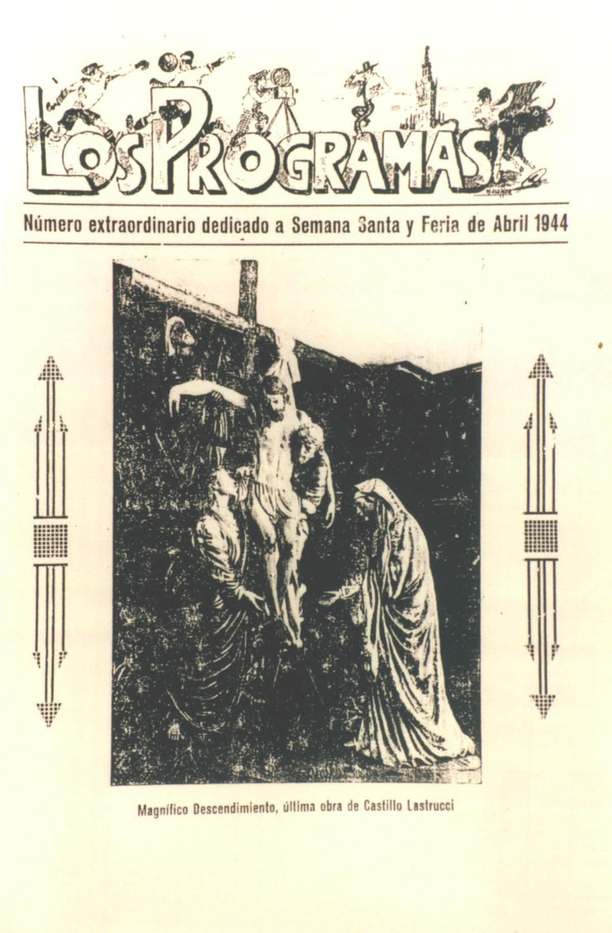 El Descendimiento en la portada del progama de la Semana Santa y Feria de Abril de Sevilla de 1944.