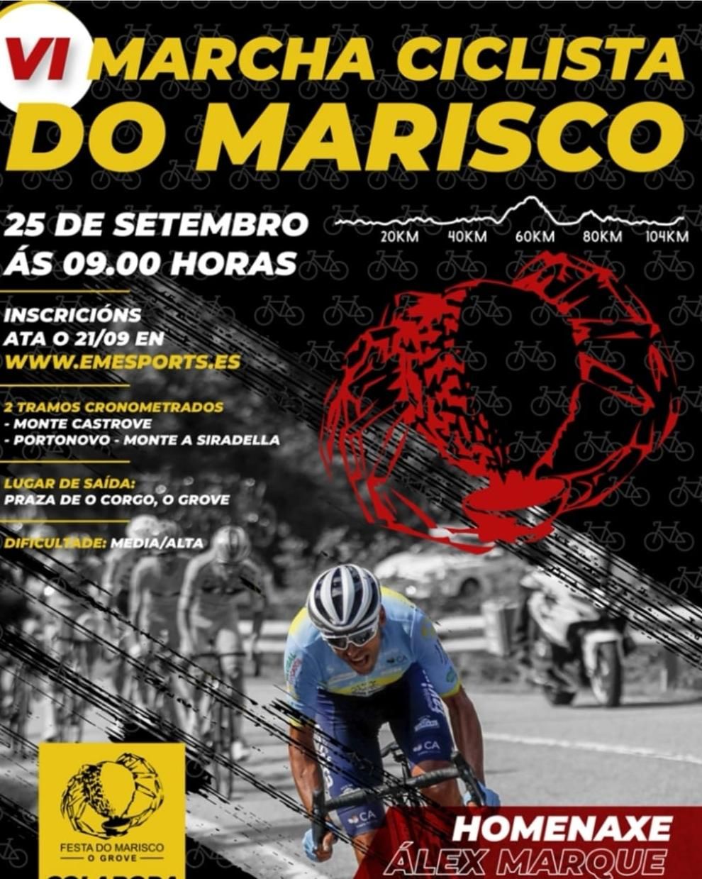 El cartel de la Marcha Ciclista do Marisco.