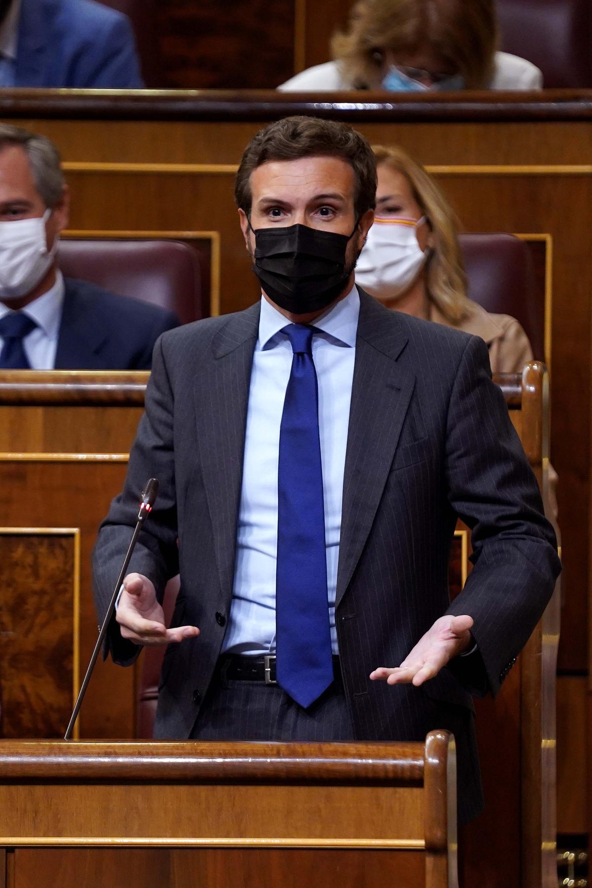 Sesión de control al Gobierno en el Congreso , en la imagen Pablo Casado. 