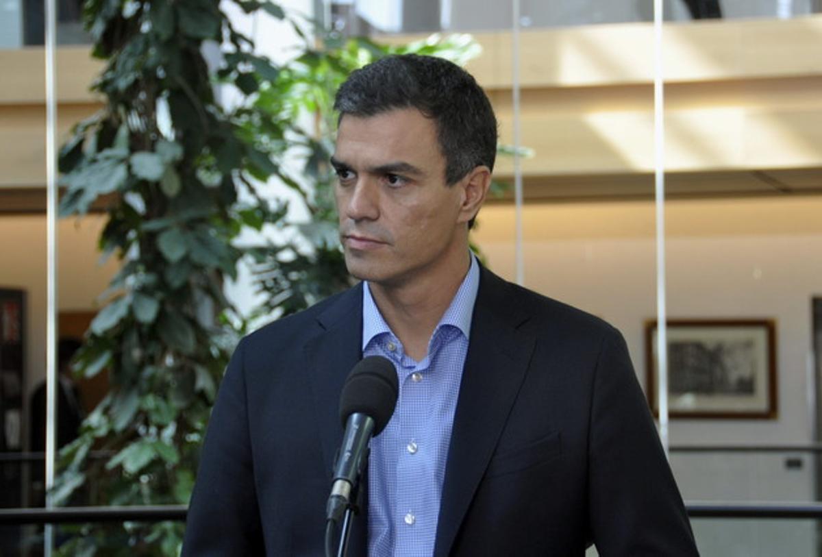 Pedro Sánchez, dimarts al Parlament Europeu, a Estrasburg.