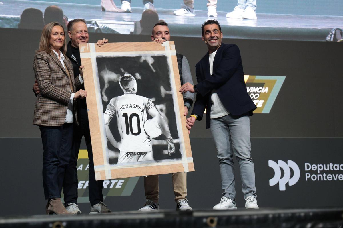Luisa Sánchez, Atilano Vecino, Pablo Aspas e Luis López.
