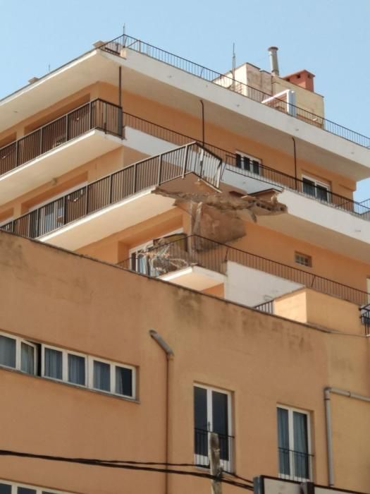 Derrumbe de la terraza de un hotel en la Playa de Palma