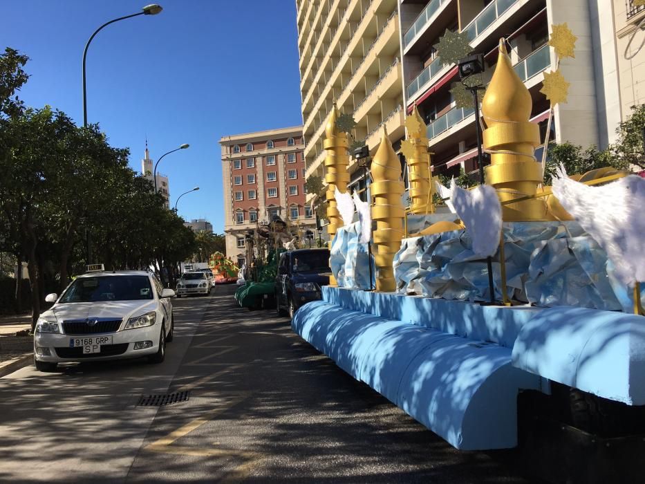 Las carrozas se preparan para la cabalgata de Málaga