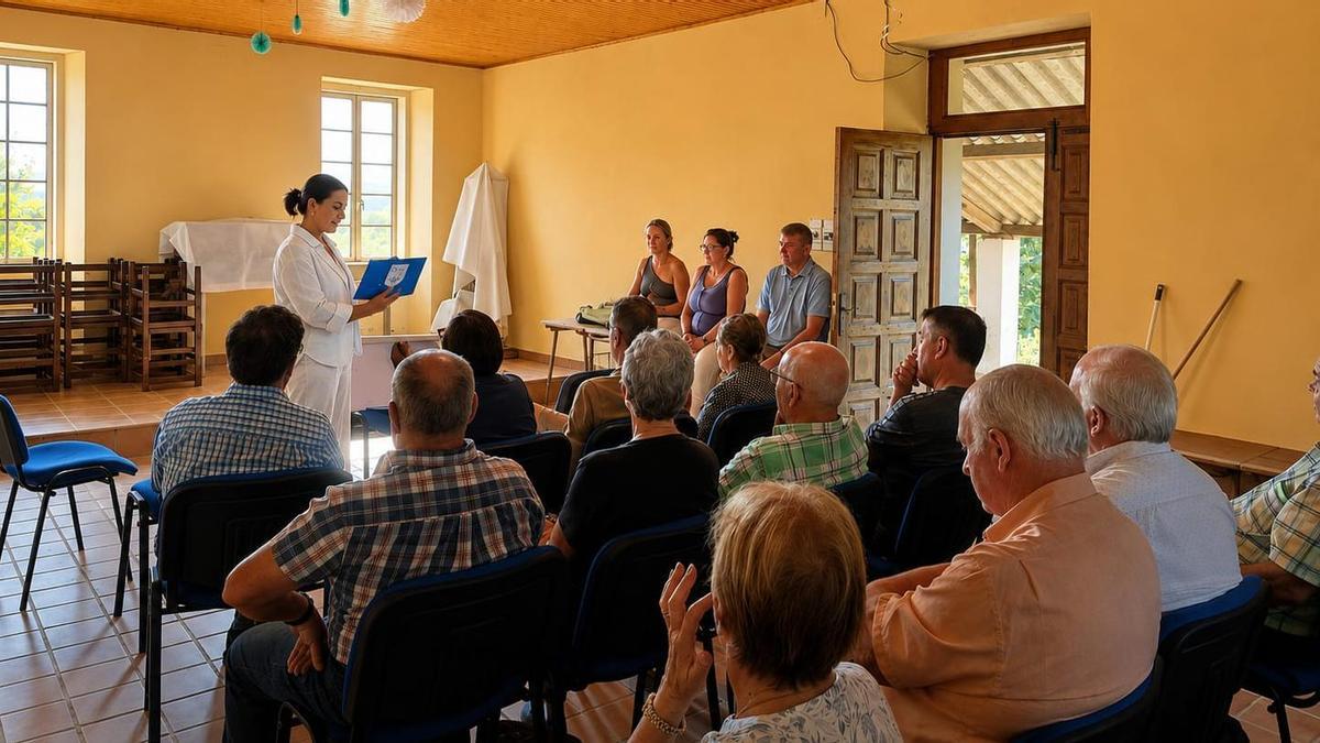 Reunión con los vecinos de la parroquia de Carboeiro.