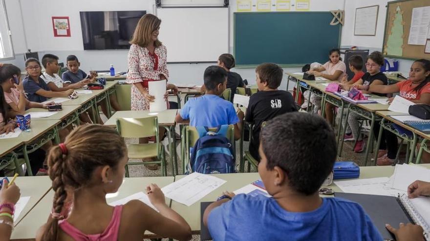 Alumnos de un colegio de Palma durante una clase.