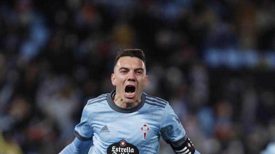 Iago Aspas celebra el gol de la victoria logrado ante el Mallorca hace unas semanas. |  // R. GROBAS