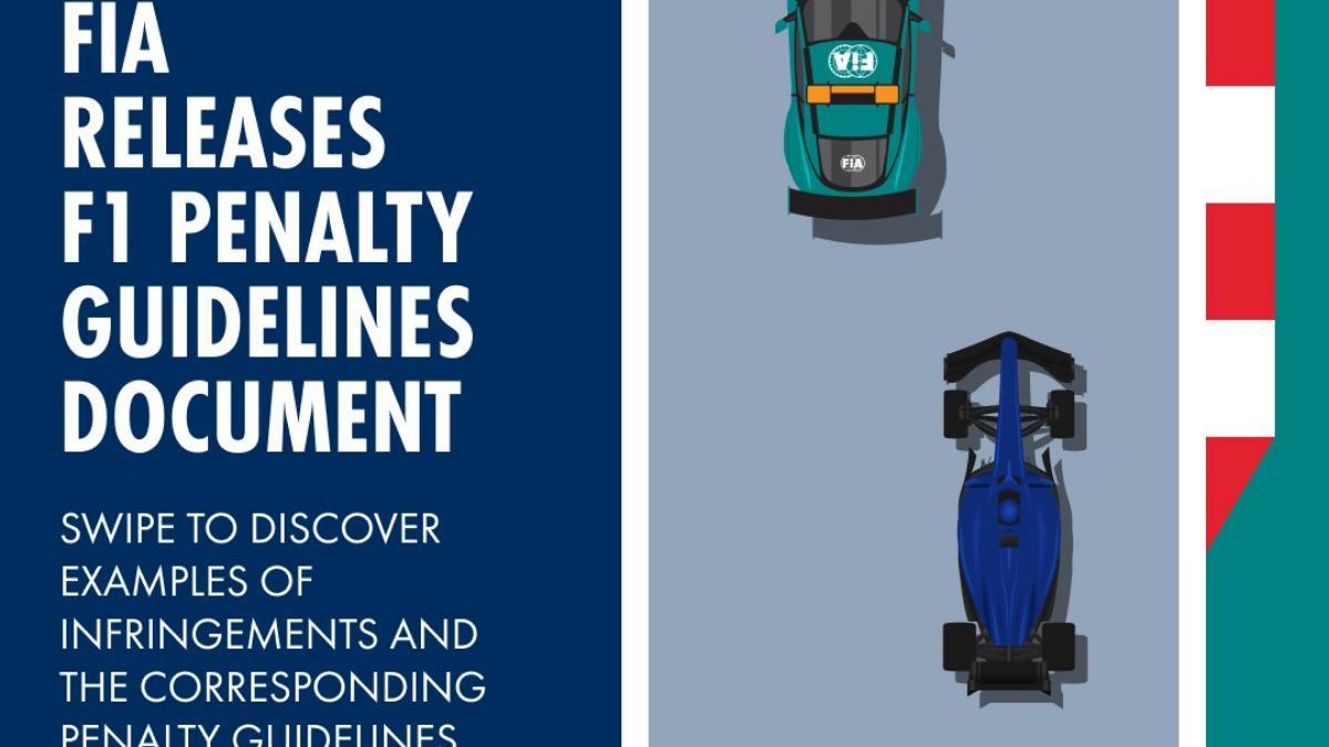 La FIA ha publicado una versión de las normas que pueden inducir a penalización en la F1