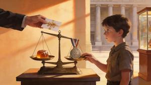 Un niño rechaza un regalo que busca inclinar una decisión: la integridad institucional no aparece tan pronto como el sentido de la igualdad, sino que se aprende y se afianza con la edad y el entorno cultural.