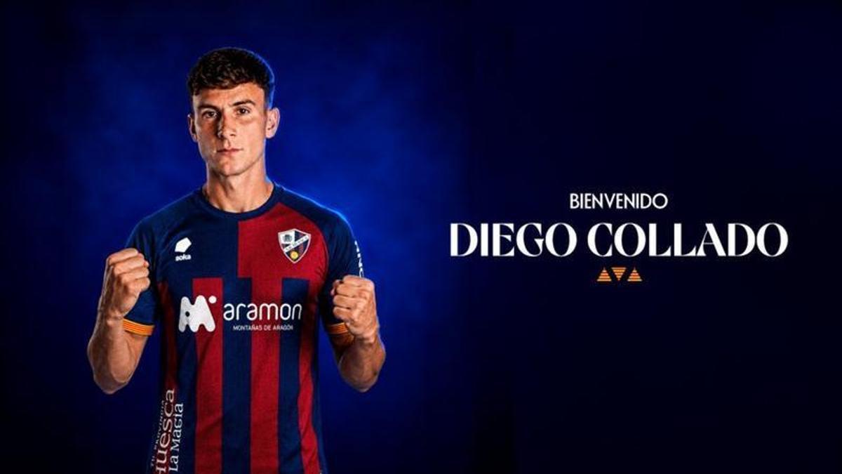 Diego Collado, en el anuncio de su fichaje por el Huesca.
