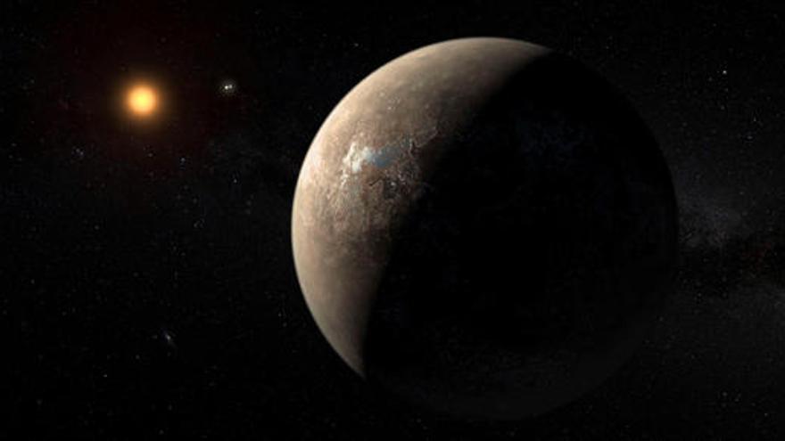 El planeta &#039;Próxima B&#039; orbita la estrella &#039;Proxima Centauri&#039;.