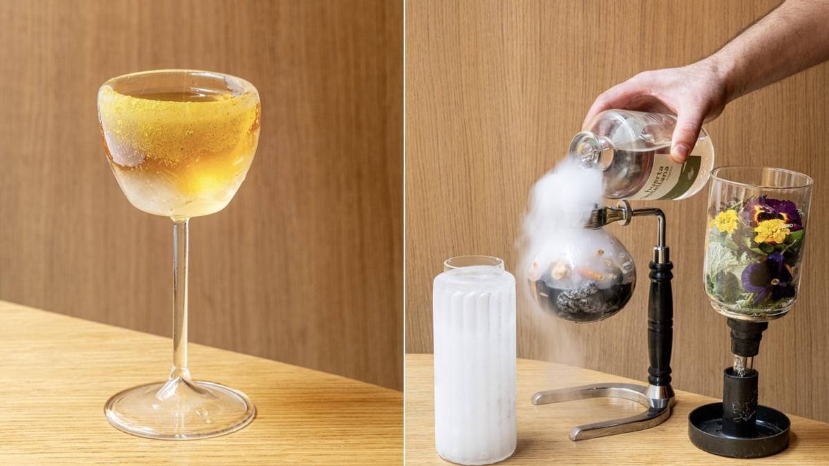 Resina y Sombra y La Huerta, dos de los cócteles de la nueva carta de Angelita.