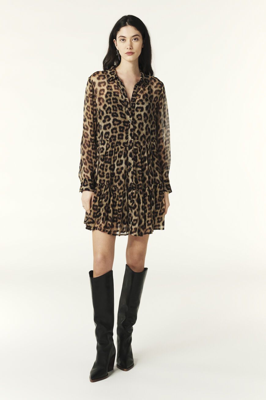 Vestido corto estampado de leopardo de Bash