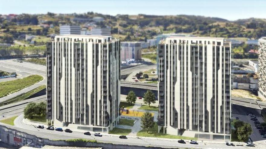 Las dos torres de cooperativas que se erguirán junto al Coliseum de A Coruña: casi 200 pisos y todos ya reservados