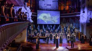 Concierto de Sant Esteve 2020 en el Palau, con presencia de Elena Gadel en el escenario