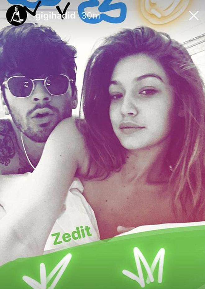Zayn Malik y Gigi Hadid, selfie desnudos