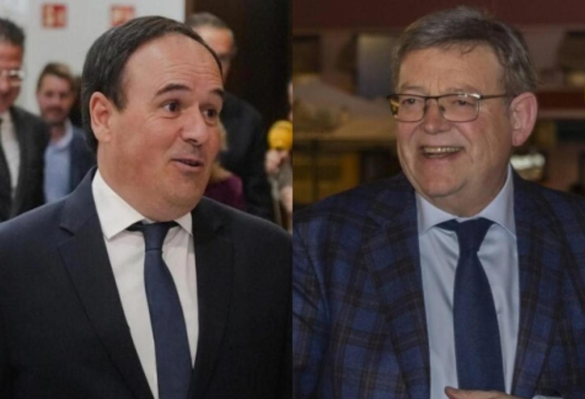 El president de la Generalitat, Juan Francisco Pérez Llorca, y el expresident Ximo Puig