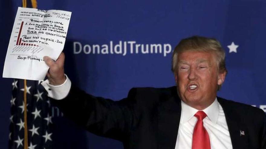 Trump, en campaña para las primarias de New Hampshire del martes. // Efe