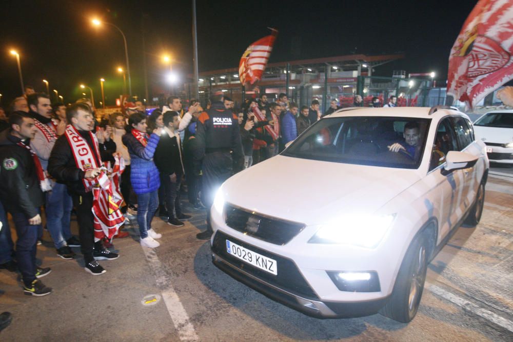 Rebuda dels aficionats al Girona després de la victòria davant el Madrid