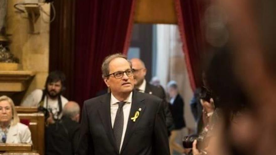 Quim Torra, durant el ple d&#039;investidura.