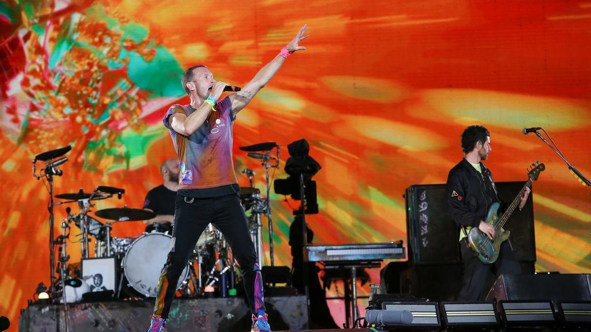 Coldplay en el primero de sus conciertos en Barcelona.