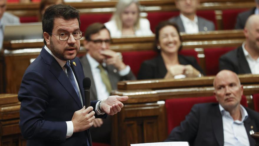 El president Pere Aragonès este miércoles en el Parlament.