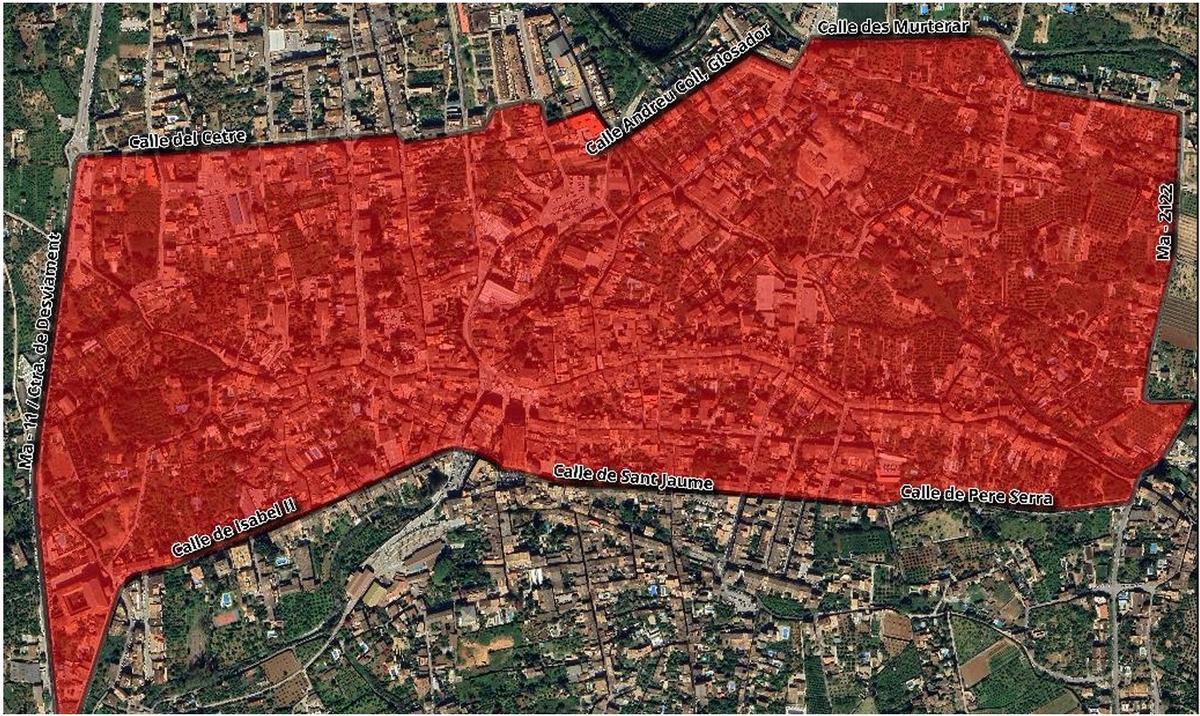 El mapa de la Zona de Bajas Emisiones de Sóller.