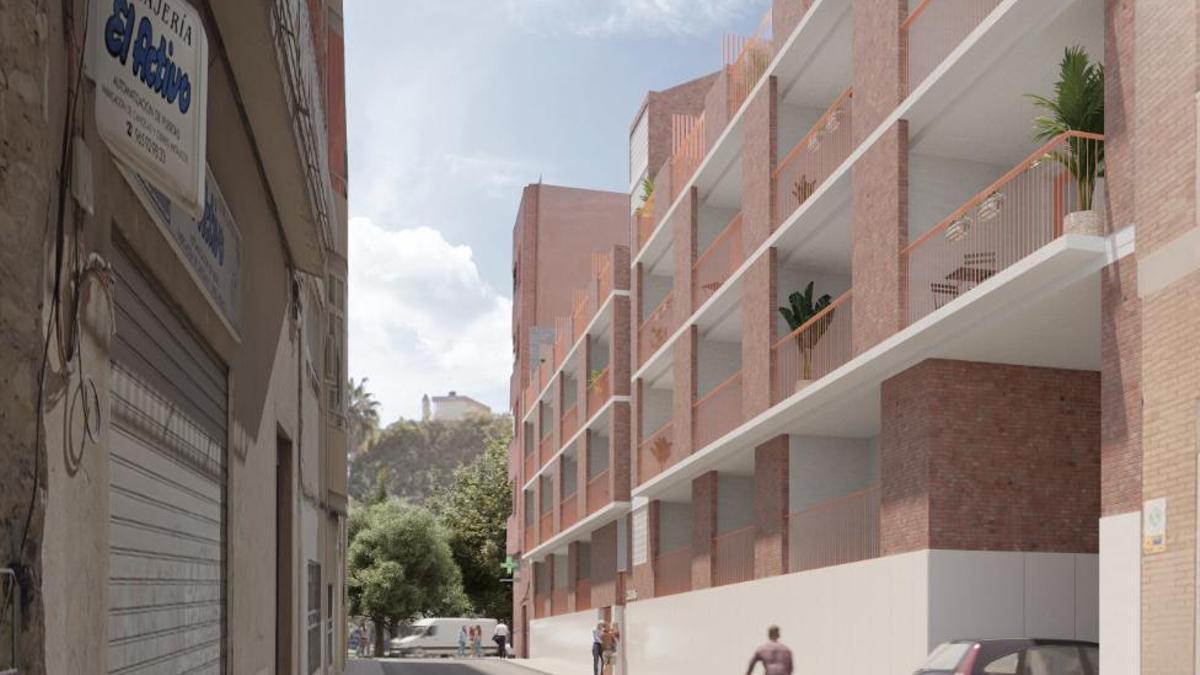 La recreación del edificio público proyectado en San Blas.