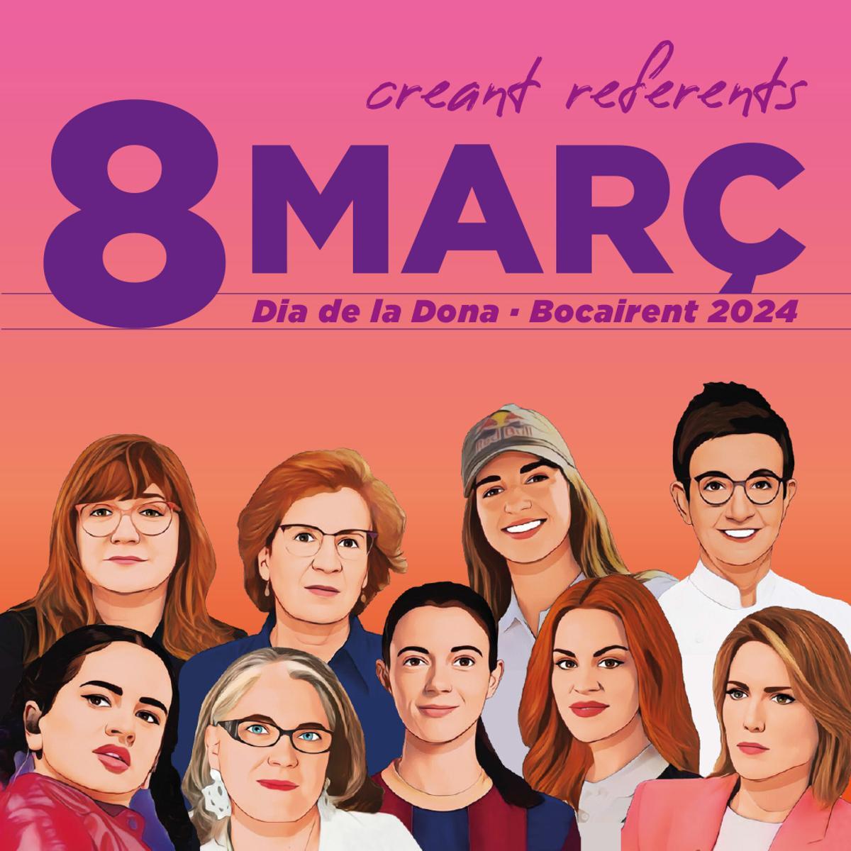 Cartel de «Creando referentes», campaña de Boicarent para el 8M.