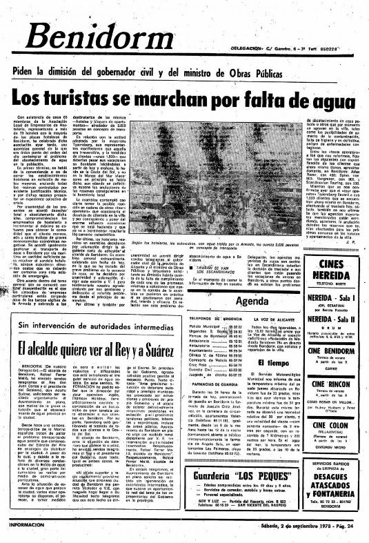 Página publicada en INFORMACIÓN el 2 de septiembre de 1978, en plena crisis del agua.