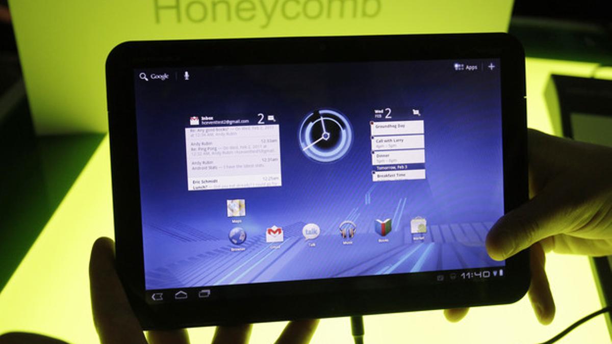 La tableta Xoom de Motorola, con sistema operativo Android, en febrero del  2011.