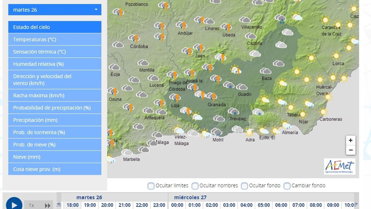 Lluvias este Martes Santo en Granada