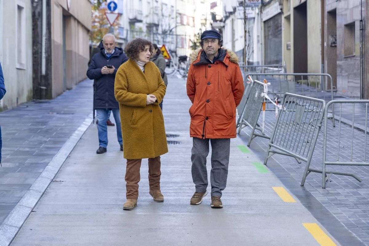 Sanmartín y Domínguez, en la visita a Puente la Reina