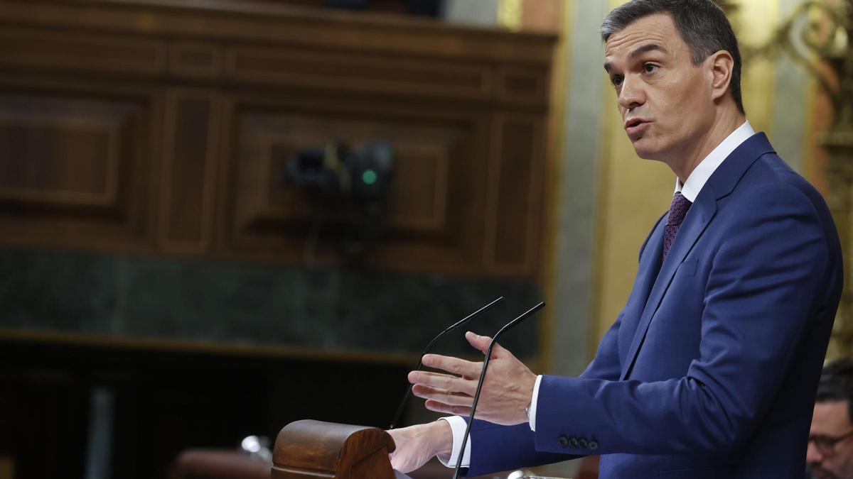 Pedro Sánchez durant la segona jornada del debat d'investidura