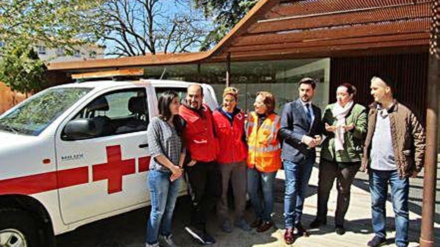 Visita al puesto de emergencias de Cruz Roja en San Martín.