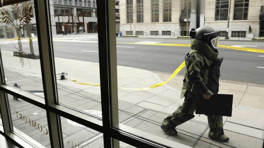 Medidas de seguridad, ayer, en el centro de Washington.