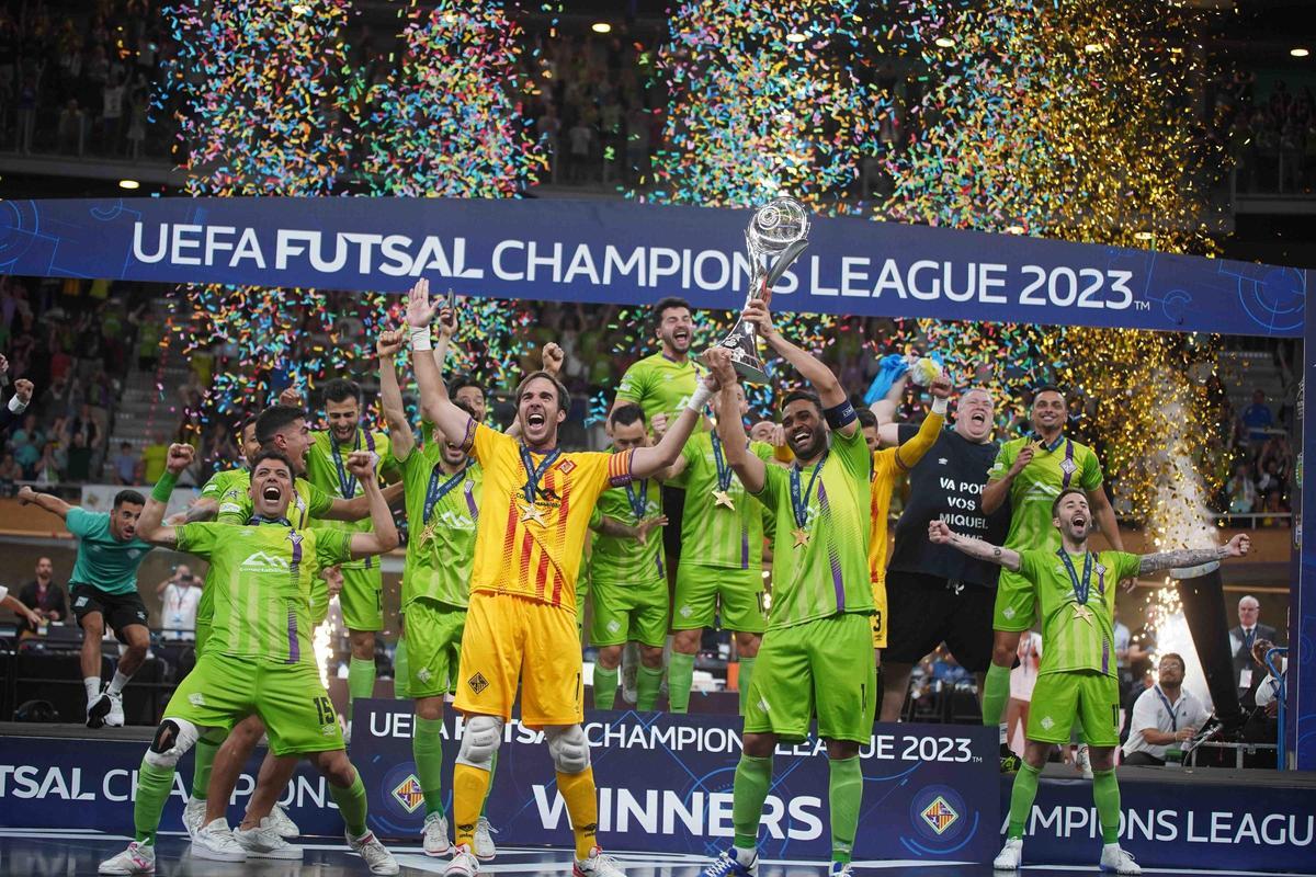 Celebración de la conquista de la UEFA Futsal Champions League.