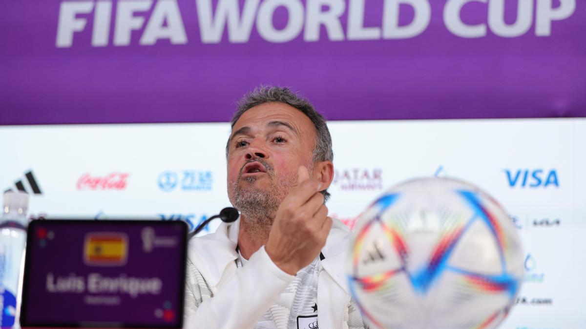 FIFA World Cup 2022 - Spain. Luis Enrique during a press conference at the Qatar National Convention Center (QNCC) in Doha , Qatar, 22 November 2022. Spain will face Costa Rica