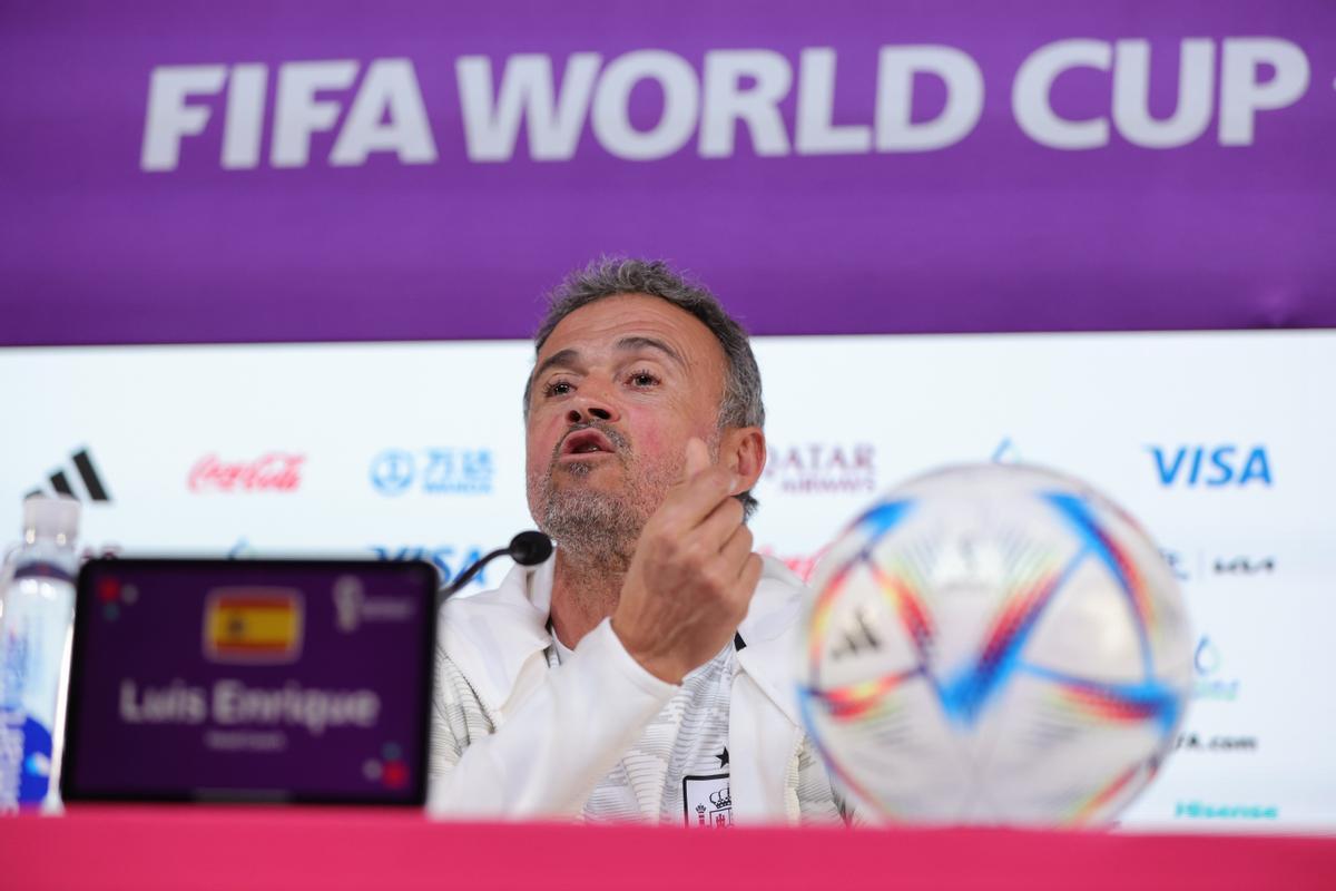 FIFA World Cup 2022 - Spain. Luis Enrique during a press conference at the Qatar National Convention Center (QNCC) in Doha , Qatar, 22 November 2022. Spain will face Costa Rica
