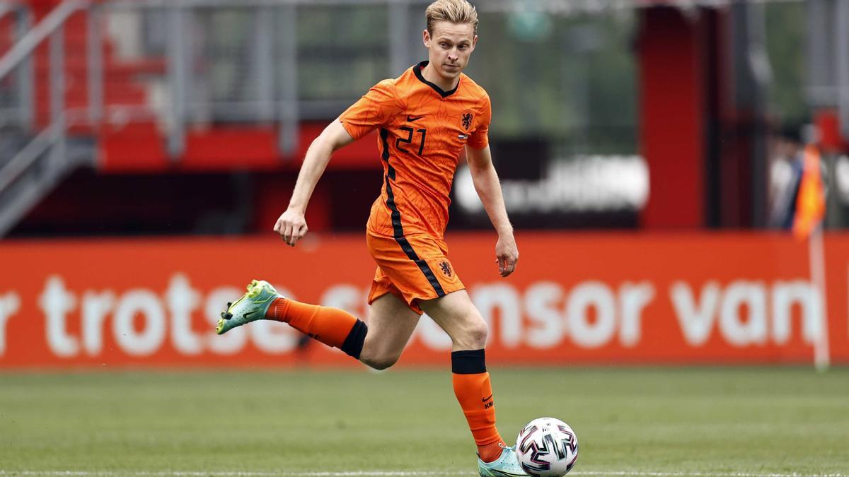 Frenkie de Jong, en un partido preparatorio para la Eurocopa.