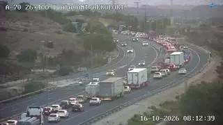 Un tercer accidente en la A-70 provoca nuevas retenciones kilométricas en El Bacarot