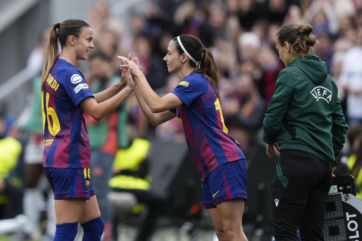 BARCELONA, 03/05/2026.-La jugadora del Barcelona F Aitana Bonmatí, durante el partido de vuelta de semifinales de Liga de Campeones Femenina entre el Barcelona F y el Bayern Múnich F, este domingo en el estadio Spotify Camp Nou.-EFE/ Enric Fontcuberta