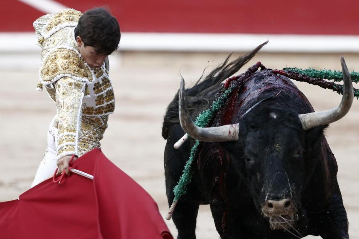 Aarón Palacio, este martes en Pamplona.
