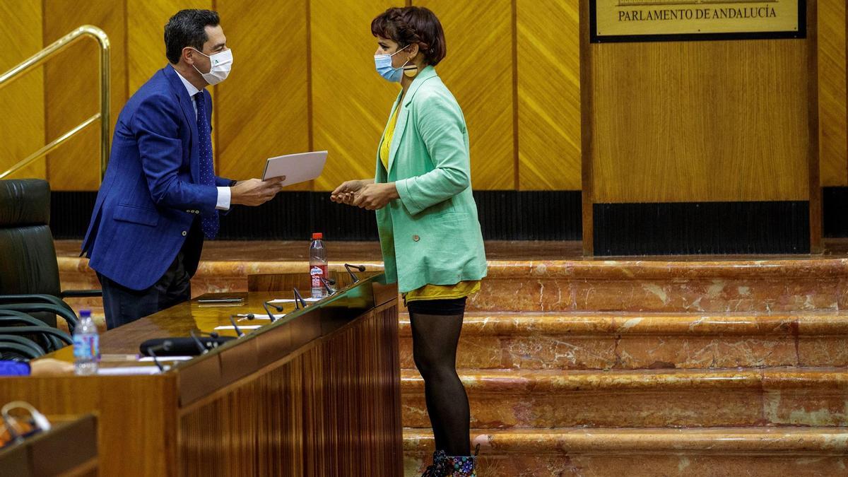 Juanma Moreno Bonilla y Teresa Rodríguez.