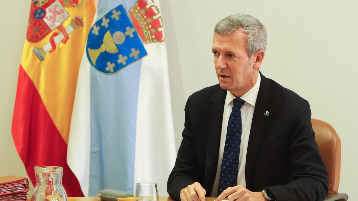 El presiden de la Xunta, Alfonso Rueda, este lunes