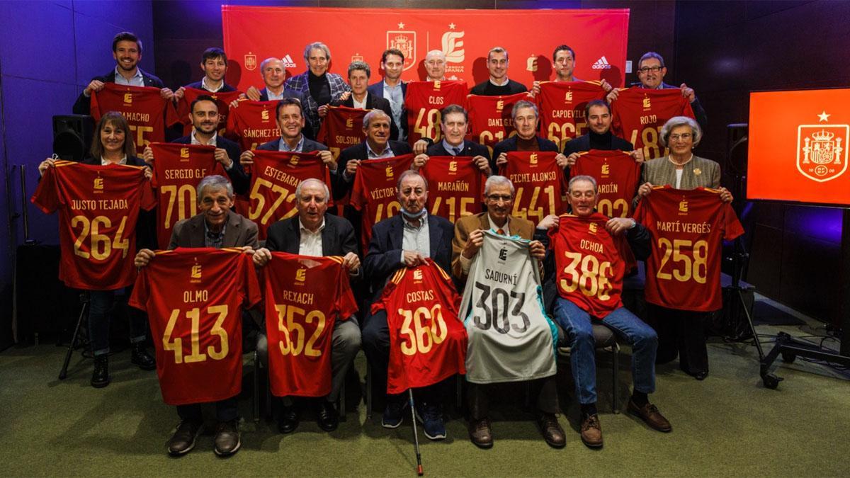 Luis Rubiales, con Leyendas España en Barcelona